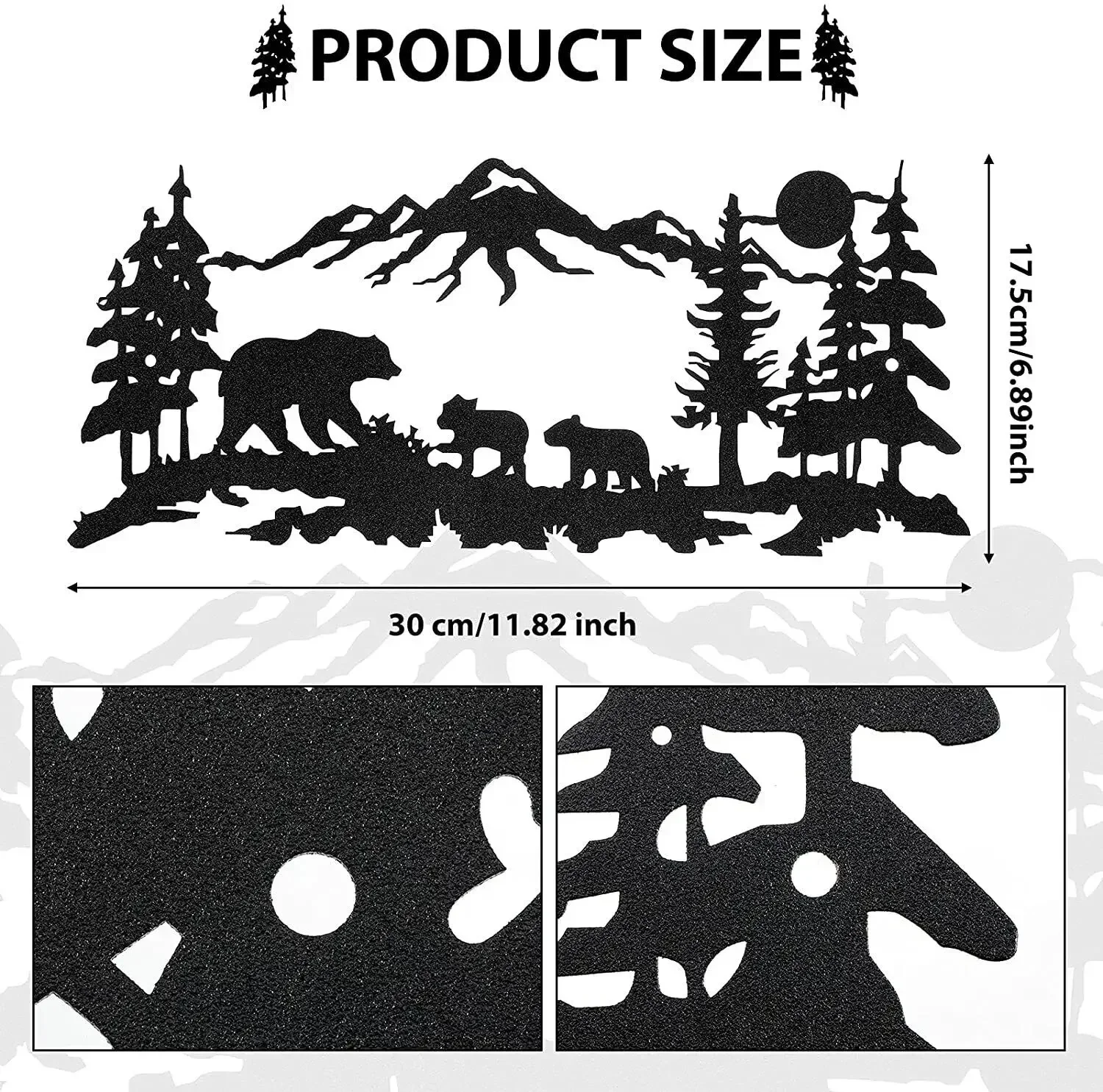 Hunting Decor, Metal Wall Art Decor Laser Cut Deer or Bear Signs for Cabin Decor for Kitchen Bathroom Living Room Bedroom Decor
