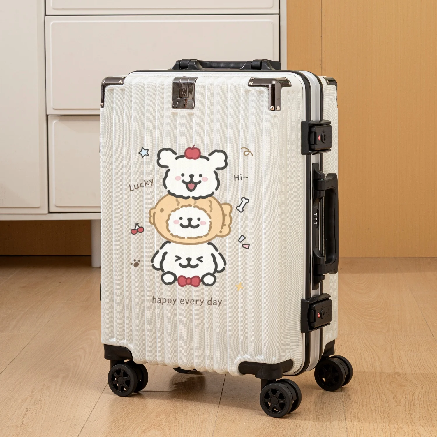 2026-new-style-unisex-cartoon-luggage-suitcase-with-universal-wheels-travel-bag-for-men-and-women-durable-pc-abs-material