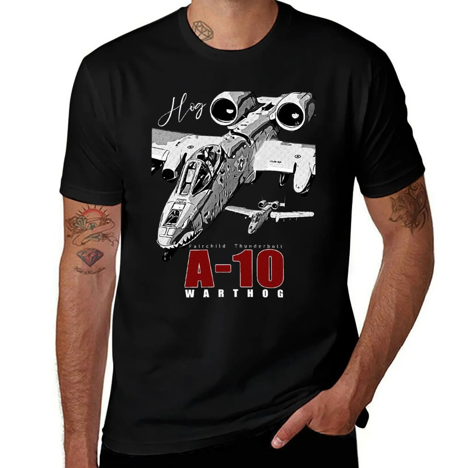 Fairchild A-10 Thunderbolt II Warthog T-Shirt Daily Wear Plain Short Sleeve Shirt T-Shirt