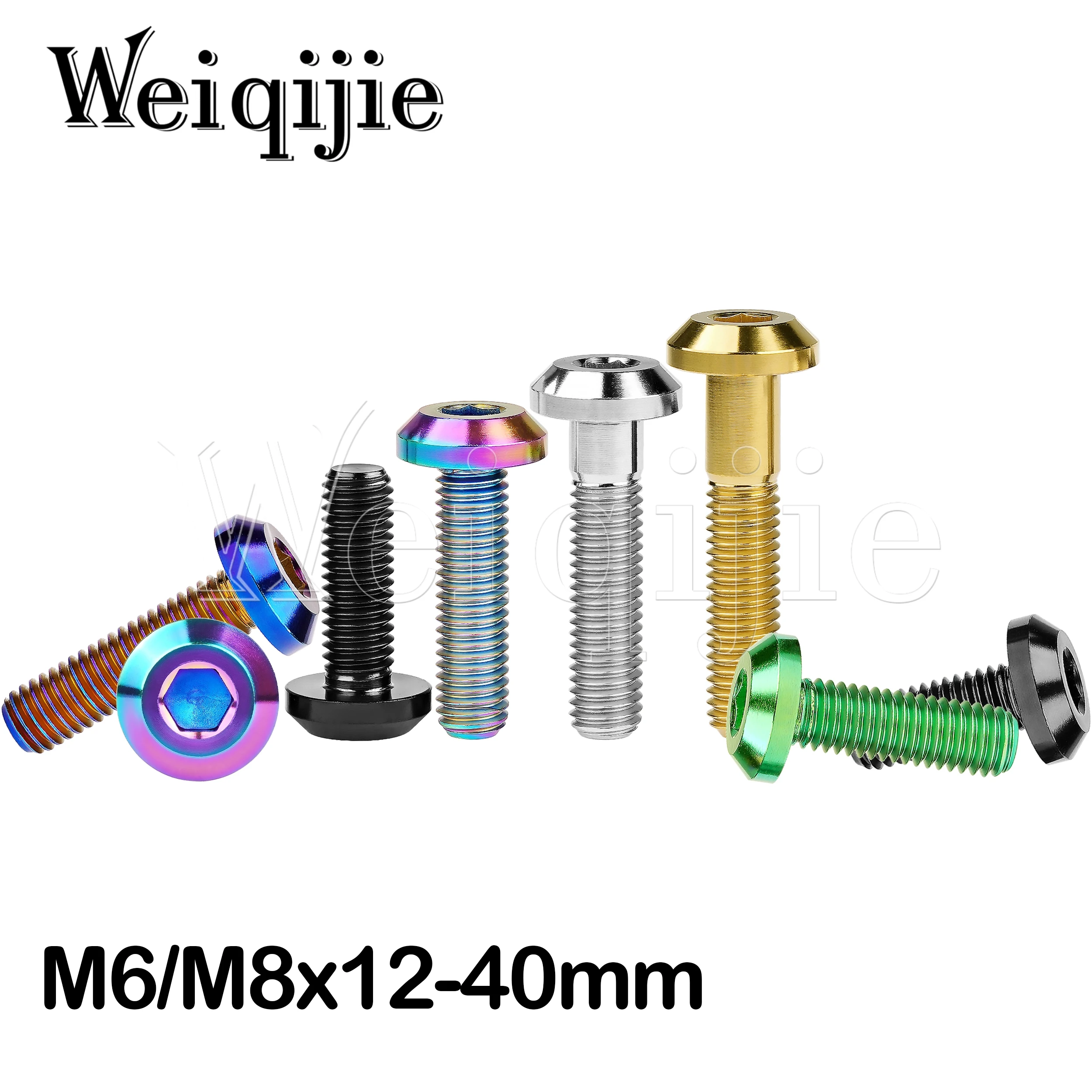 

Weiqijie Titanium Bolt M6/M8x12/15/20/25/30/35/40mm Hexagon Socket Head for Bicycle And Motorcycle Brake Disc