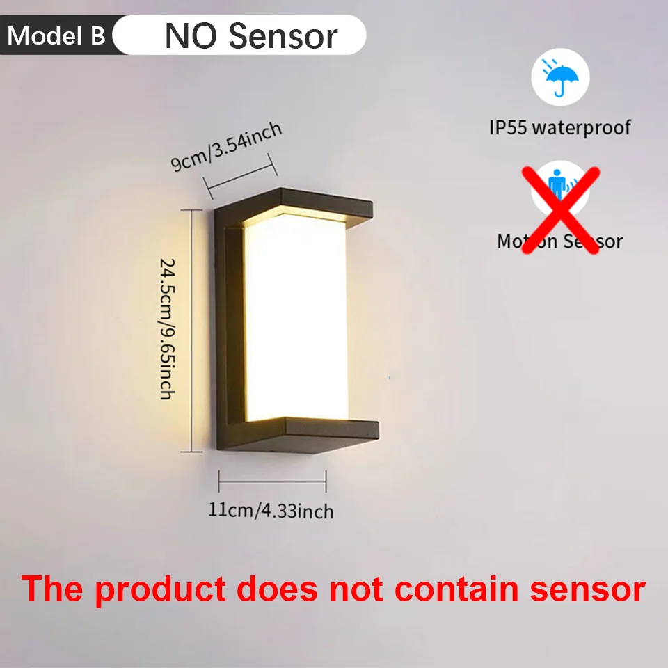 NONE Outdoor LED Wand Lampe Motion Sensor Wasserdicht AC85-265V 16/30W Wand Lampe Außerhalb Garten Veranda Balkon Treppen led-Licht Für Zimmer 6