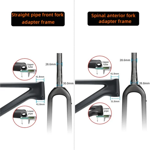 Imagen 2 del producto Horquilla rígida de fibra de carbono para bicicleta de montaña, horquillas delanteras a través del eje de 15mm x 100mm aptas para rueda 26er 27,5er 29er