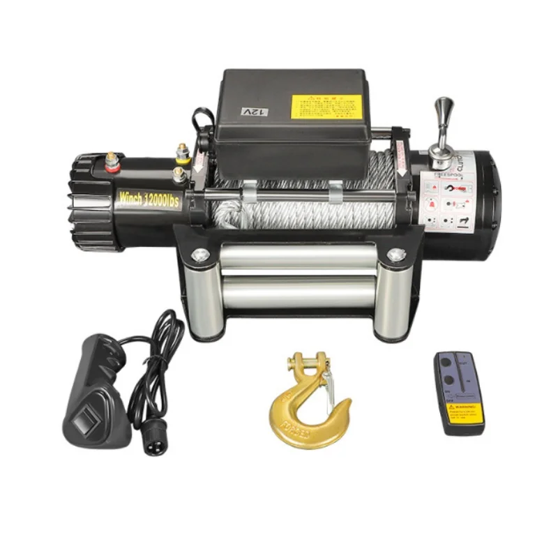 6000 lb UTV Winch Kit 12 Volt DC Electric Trailer Winch with Wireless Remote and Wired Switch
