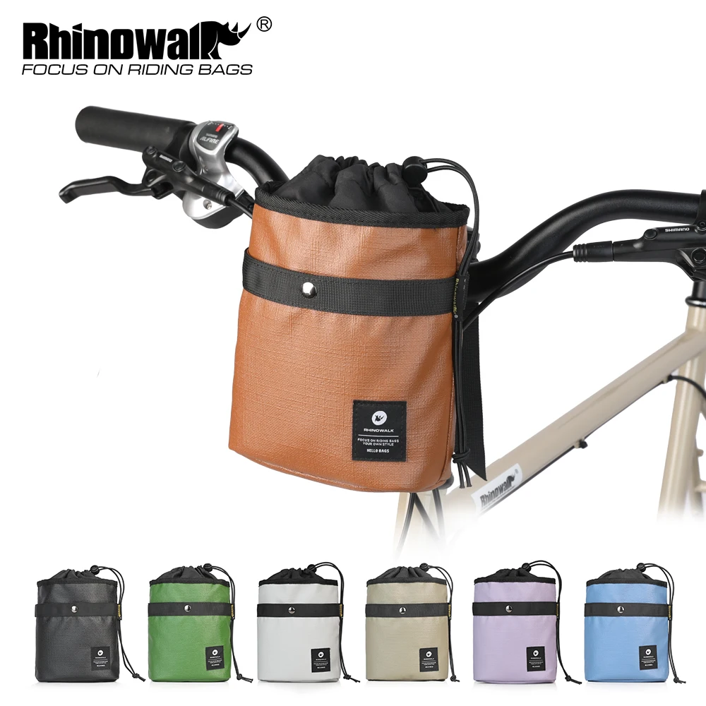 Rhinowalk 2.5L Bicycle Water Bottle Morandi Color Front Bag Bike Handlebar Bag Urban Riding Shoulder Bag Fit For Brompton