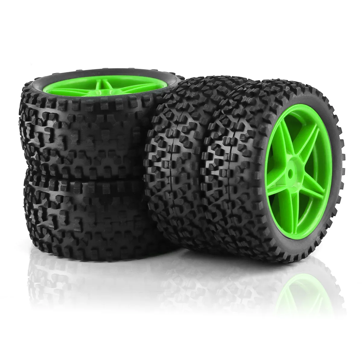 1/10 RC Off Road Tires And Wheels Rims 12mm Hex Set Front and Rear 87mm Rubber Buggy Tyres For 1:10 Off-Road Car HSP Kyosho HPI