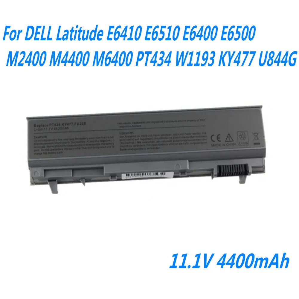 

11.1V 4400mAh Laptop Battery For DELL Latitude E6410 E6510 E6400 E6500 M2400 M4400 M6400 PT434 W1193 KY477 U844G