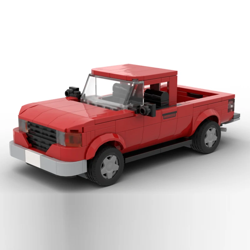 Speed Racing Car Model MOC Building Bricks Red Light Pickup Truck Modular Technology Children Holiday Gifts Assemble Toys Suit