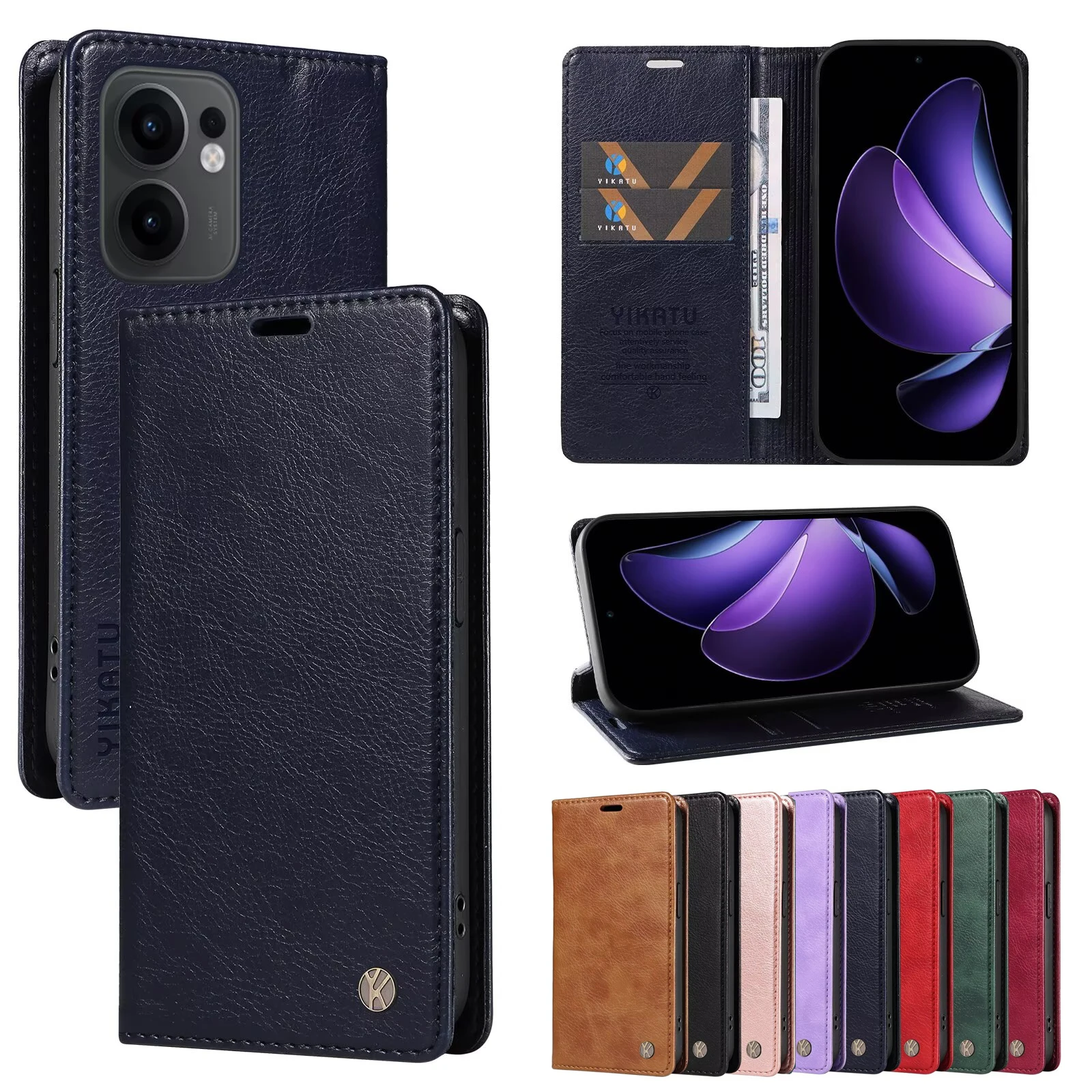 

Shock Proof Wallet Leather Case For OPPO Reamle 20 14X 14 Pro Plus 5G 13 12 4G 11X 11 10T 10 C61 K12X K10 Find X8 X5 X3 F25 F23