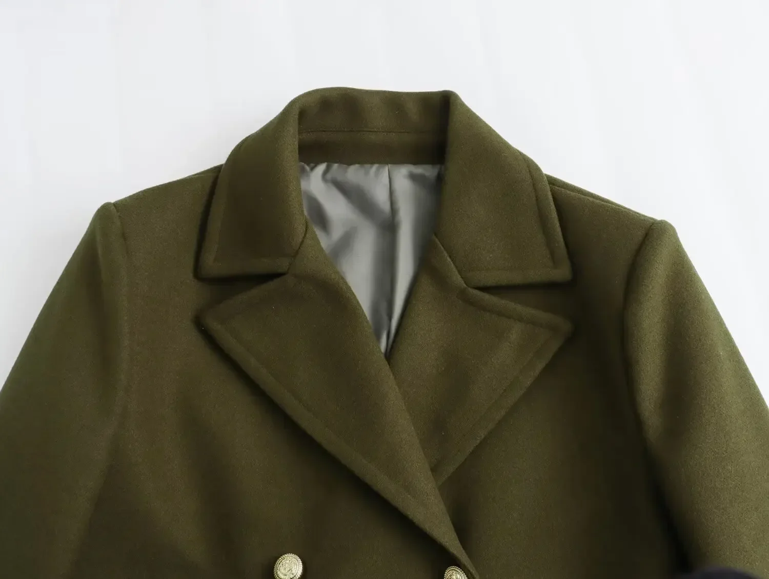 Fashion Coats for Women 2024 Female Chic Double-breasted with Pocket Woolen Jacket Ladies Turndown Collar Outerwear