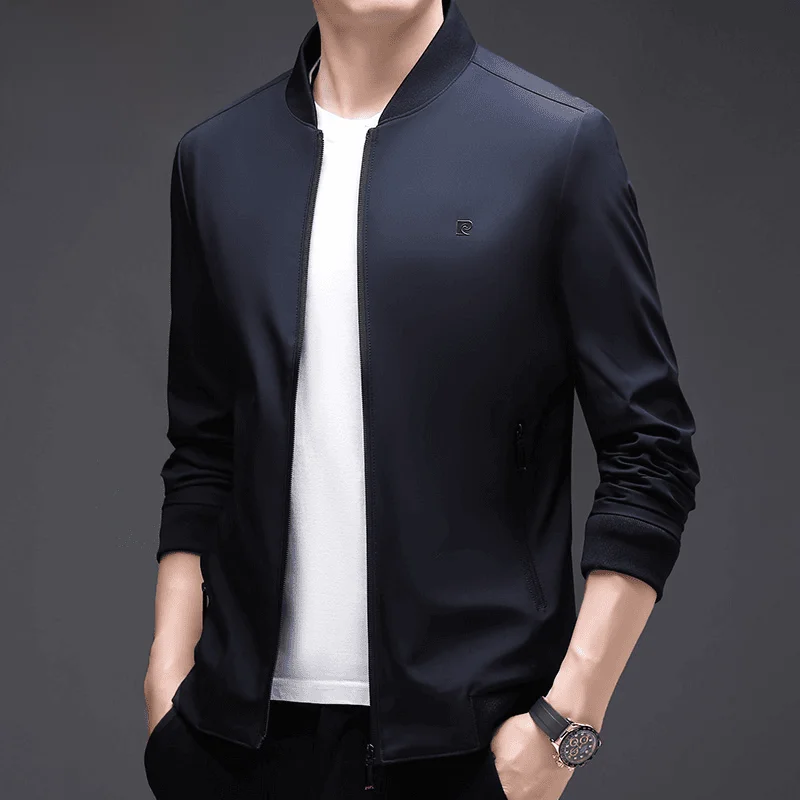 بيير كاردان الرجال عادية فضفاضة تناسب Busin Jaet الخريف جديد Sle Faionable لون نقي الترفيه معطف Adstrative معطف