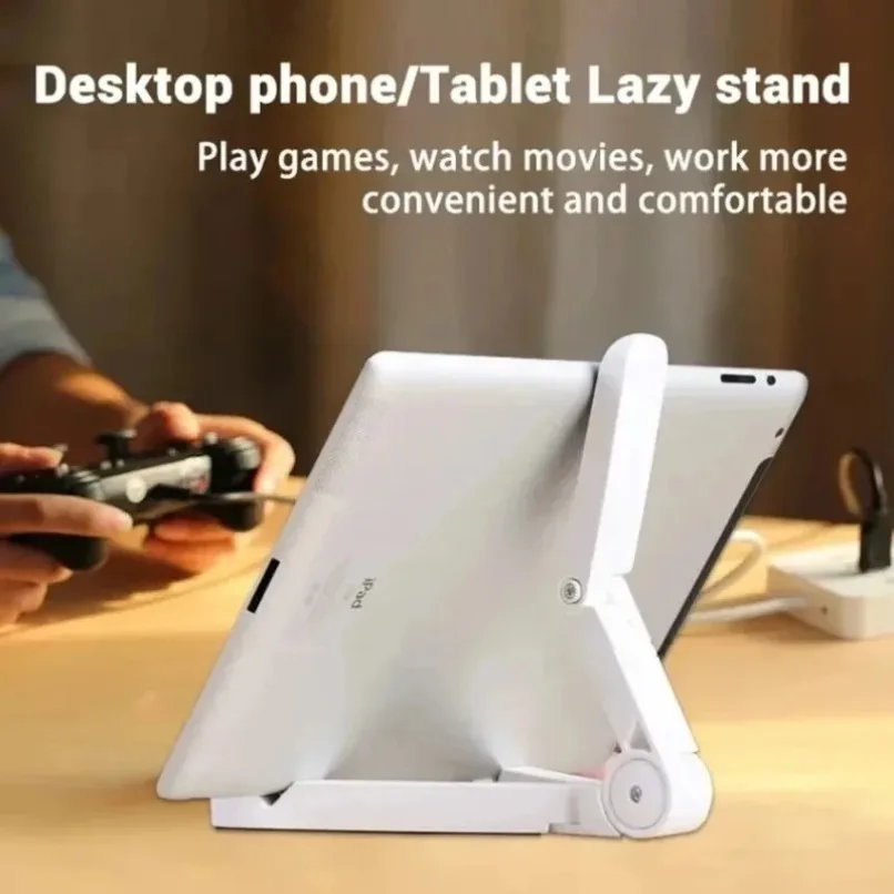 Adjustable Foldable Tablet Stand Multi-Angle Portable Phone Holder for iPad iPhone Samsung All Smartphones Tablets Desk Mount