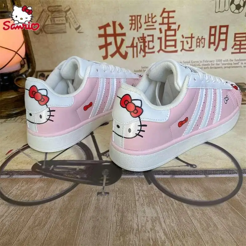 Kawaii Sanrio Anime Cotton Sneakers Cute Hello Kitty Cartoon Fashion Good-Looking Leisure Versatile Skate Shoes Gifts for Girls