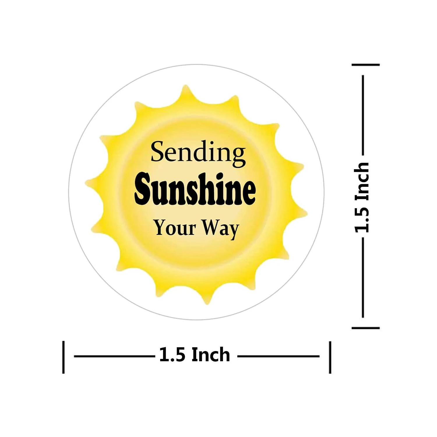 Remarkable, Sending Sunshine Your Way Stickers, 1.5 Inch Sending Sunshine Themed Thank You Customer Appreciation Sticker