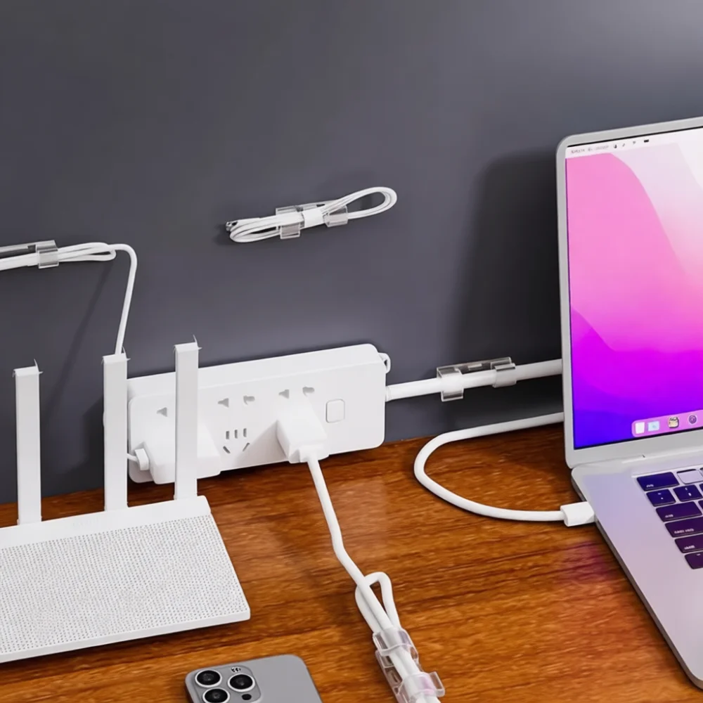 Cable Organizer Clips Wire Management Holder For Desk Wall Mount Tidy Ethernet Power Charging Data Cord Fixing Tool