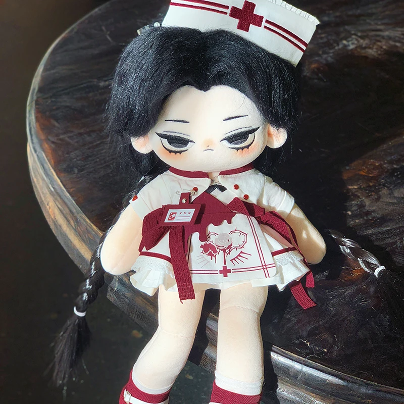 Ropa para muñecas de 20cm, conjunto de uniforme de enfermera bonito, sombrero, máscara de ojos de amor, vestido, falda, ropa, trajes, muñecos de peluche, juguete de Anime, regalo para niños