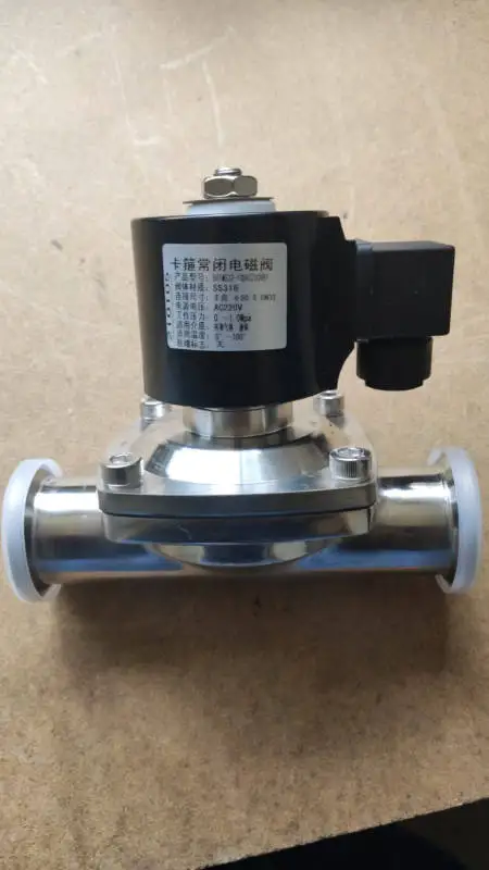 Quick Fit Sanitary Stainless Steel Tri Clamp L-Shaped 2-way Solenoid Diaphragm Valve PTFE Seal Needle Structure High Temp
