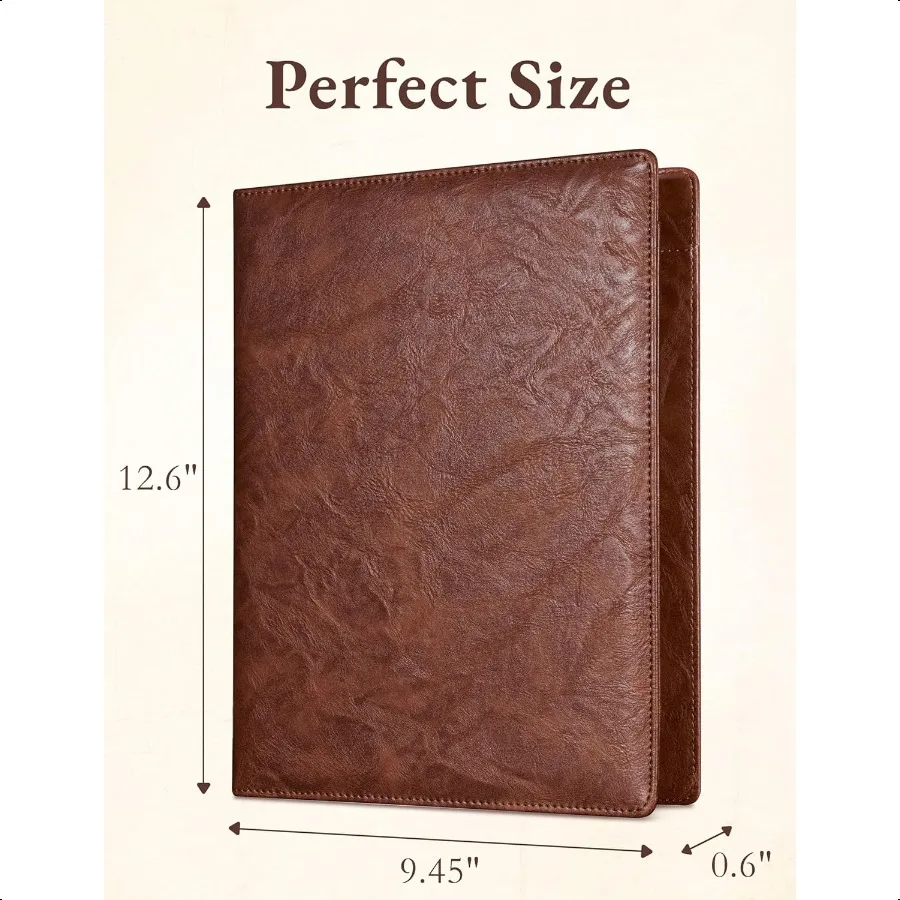 Padfolio Portfolio Folder Faux Leather Interview Resume Folder with Document Organizer Busin Card Holder LetterSized Notepad Le