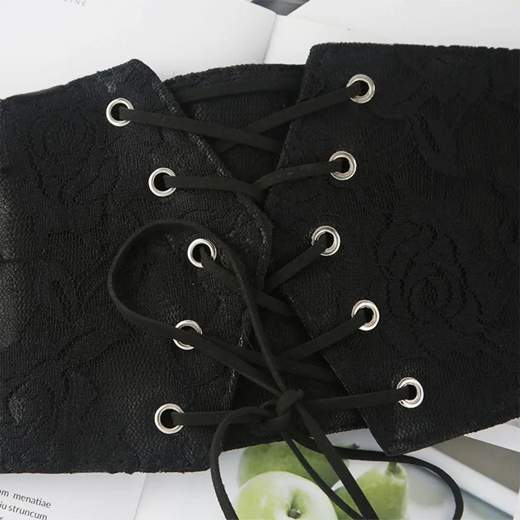 

Elastic Belt in Leather with Cincher Waspie Tied Waist Belt for