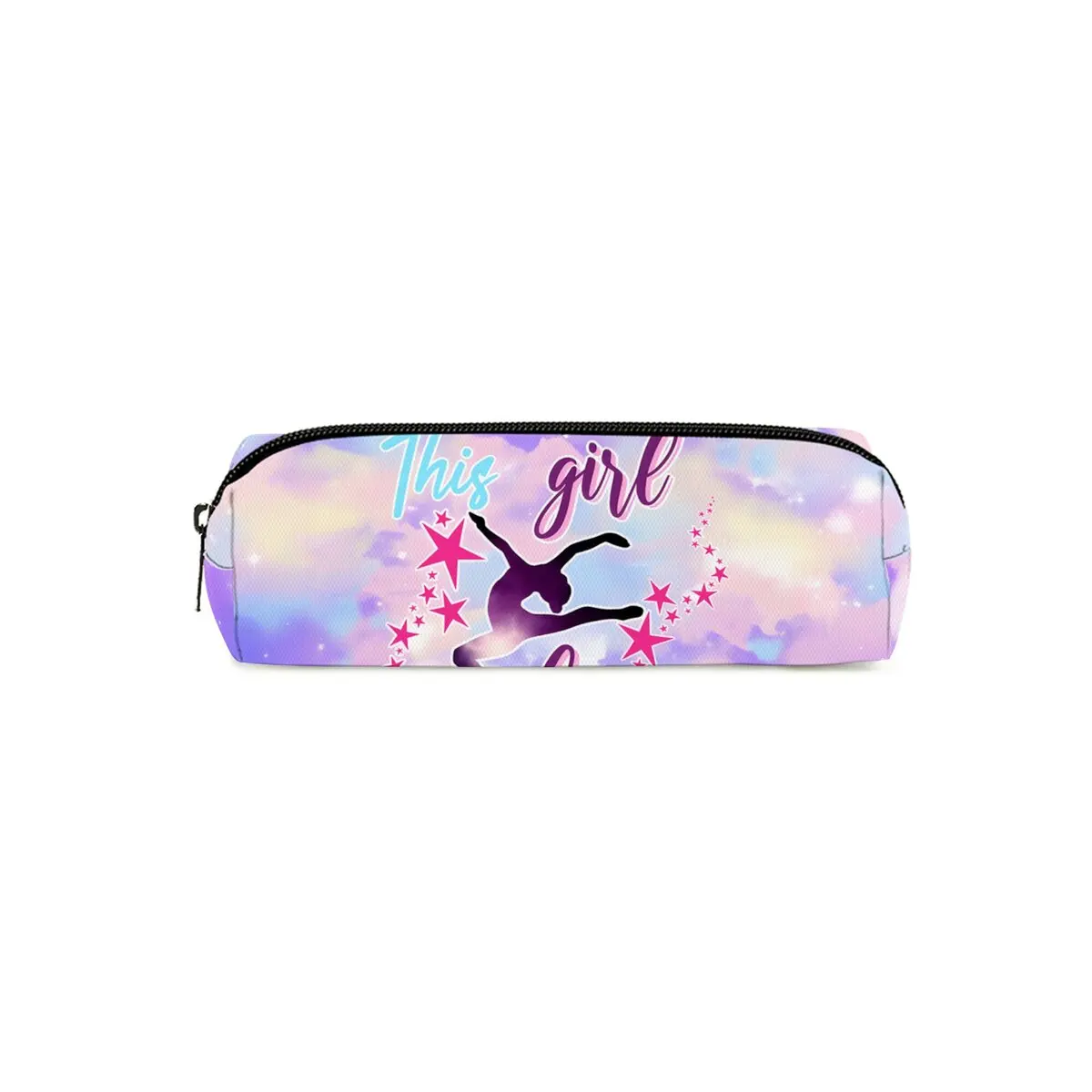 Yoga Dance Single Layer Printed Pencil Case For Boy/Girls Best Gifts 2D Flat Cartoon School Supplies Pen Bag For Children