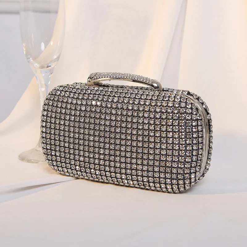 New Diamond-encrusted Evening Bag Elegant Banquet Dress Handmade Diamond Bag Shiny Clutch Bag Stylish one shoulder crossbody bag