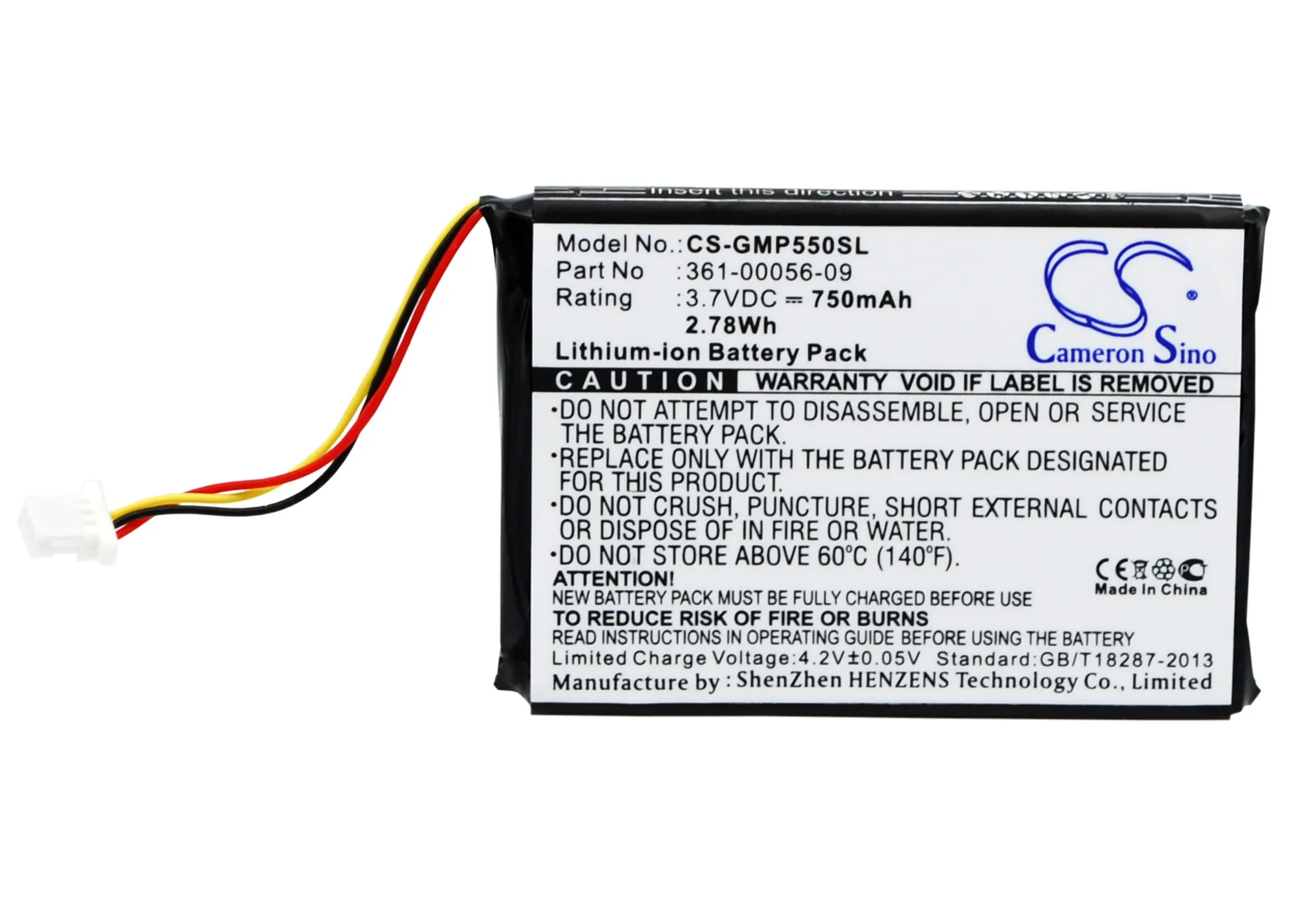 

CS Cameron Sino Kerui New 750mAh Replacement Battery for 010-11925-10, Drive 60, Drive 61, Pro 550 dog training, Pro 550