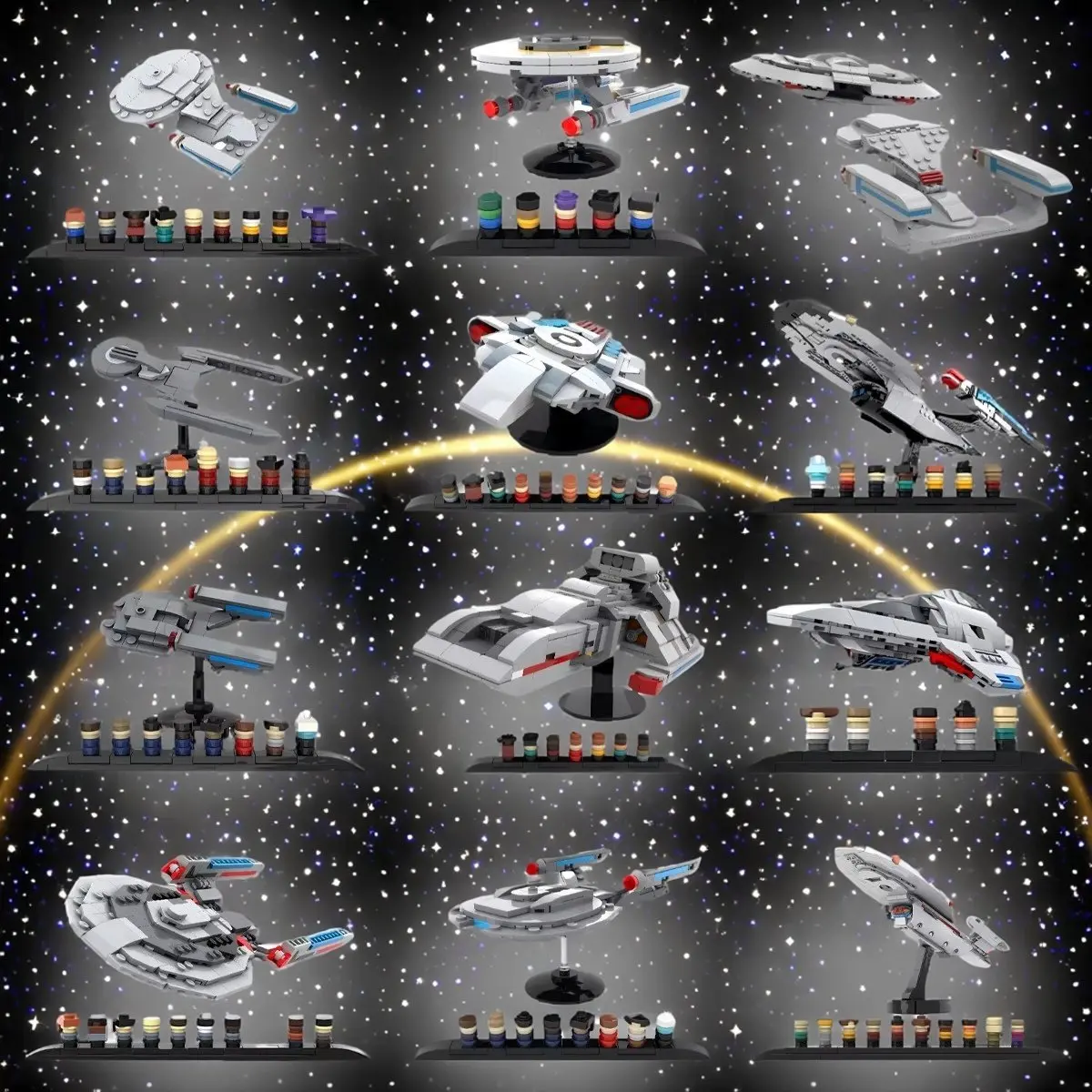 Movie Peripheral Spaceship Building Blocks Kids Puzzle Toys Deep Space Exploration Avant-class Airship Model Boy's Birthday Gift