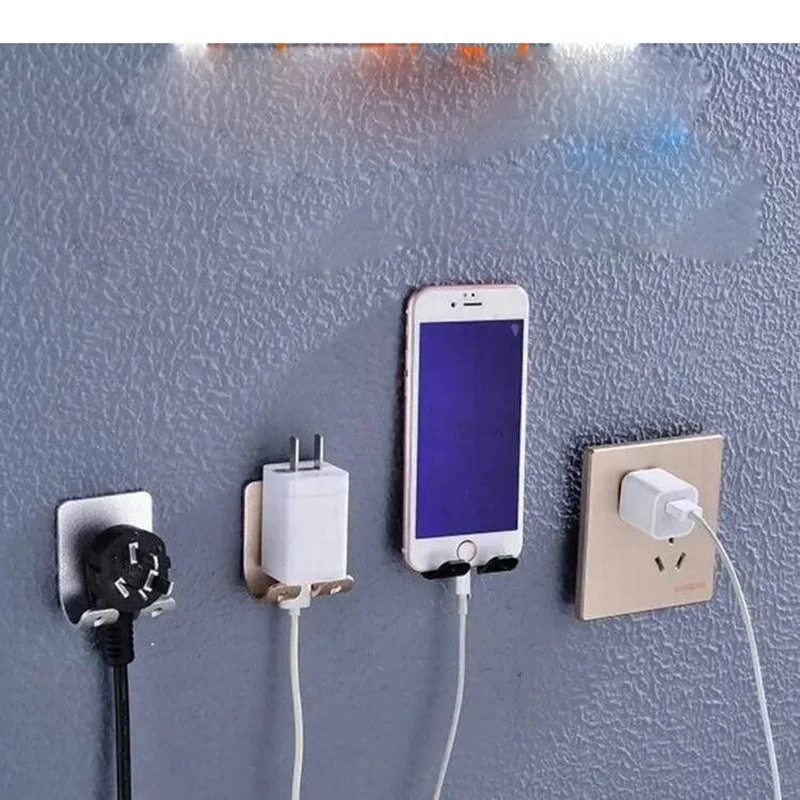 Space Aluminum Mobile Phone Holder Stand Wall Mount Socket Charging Box Bracket Multifunction Holder For Mobile Phone Tablet
