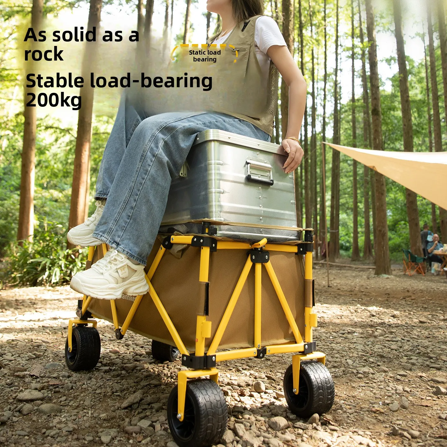 عربة يدوية كبيرة السعة للاستخد - مراجعة Outdoor Camping Trolley وسعره