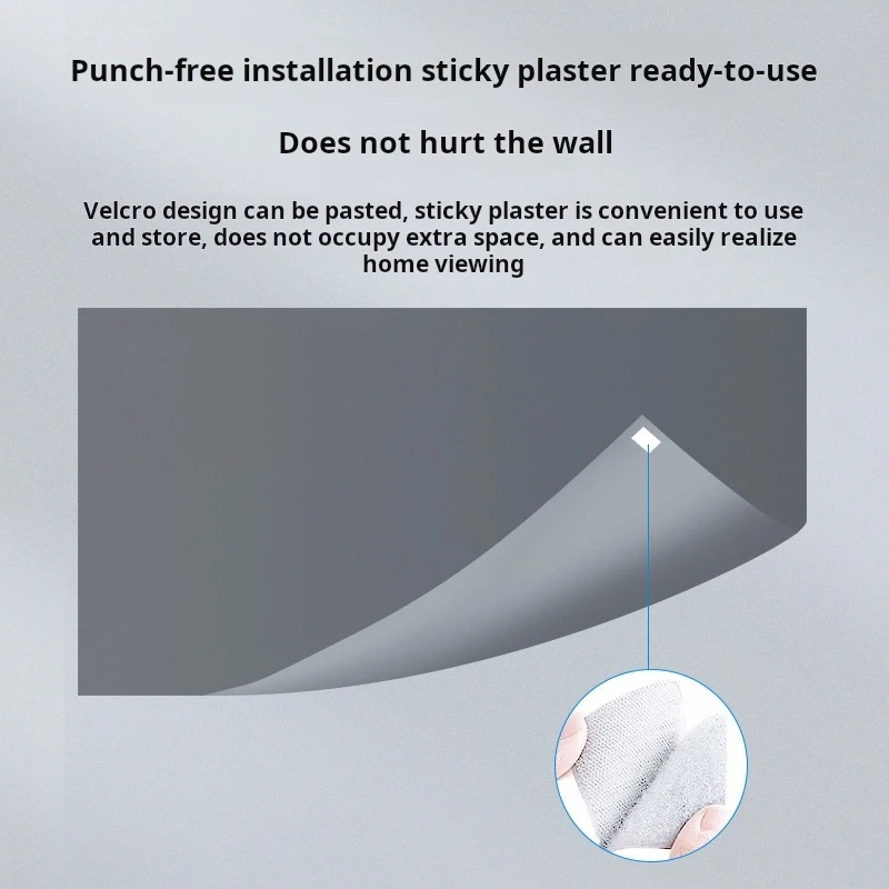 XIAOHUI 16:9 Gray Anti-light Projection Screen 60-133Inch Outdoor Household Office Portable Projector Screen