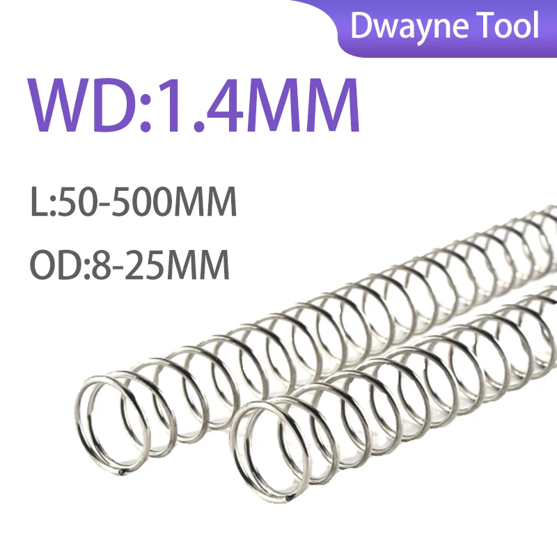 

1.4mmWD 8-25mmOD 304 SS Compression Springs 50-500mm - Long Lasting Durability for Machinery and Automotive Applications