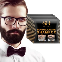 1-20PCS Natural Hair Dye Black Beard Shampoo Beard Paint Men Beard Coloring Dye 5 Minutes Temporary Blackening Moustache Shampoo