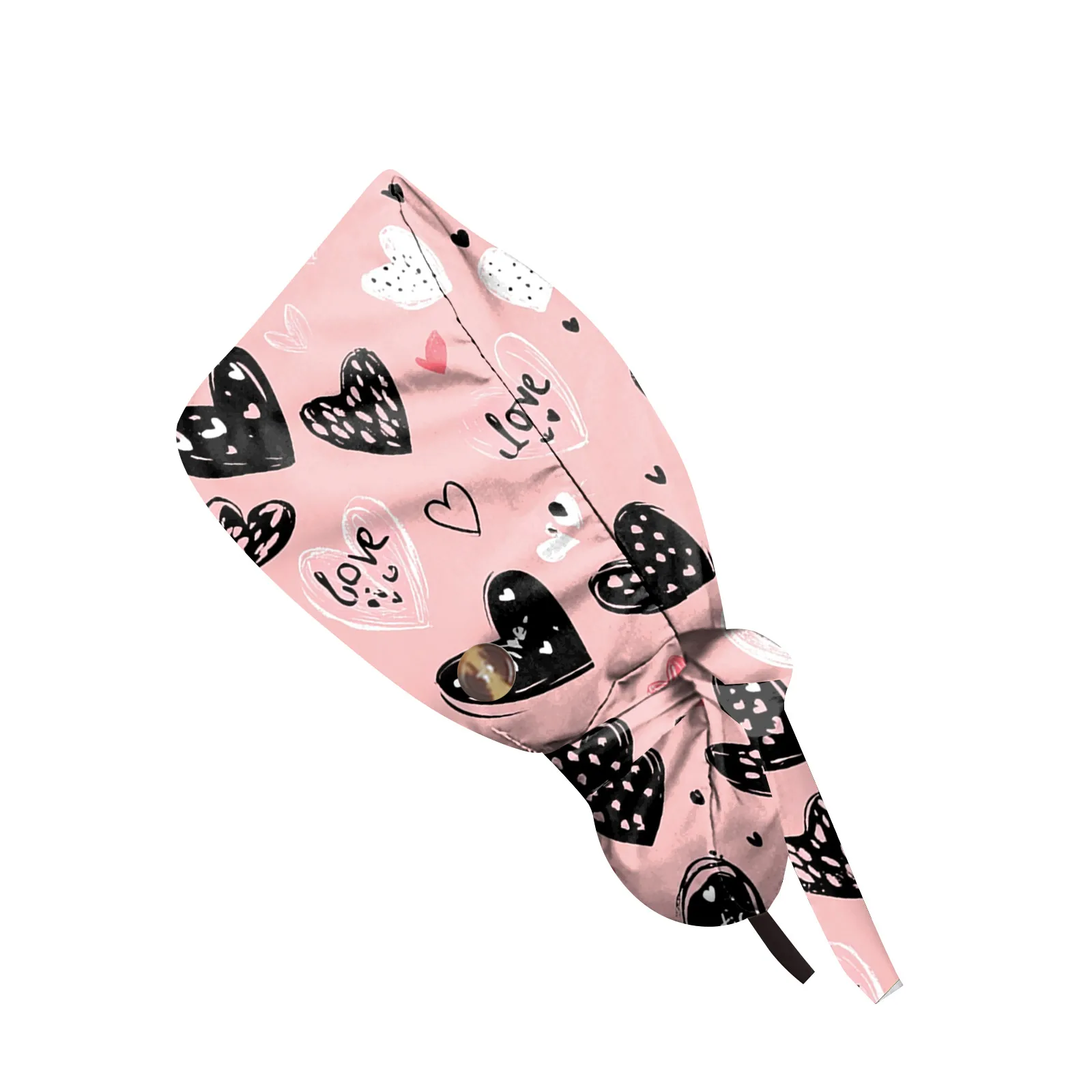 Verstelbare chirurgische scrubcaps Paardenstaarthouder met knopen Voedingshoeden Lang haar Bouffant Bloemenprint Verpleegsterspetten Dames en heren