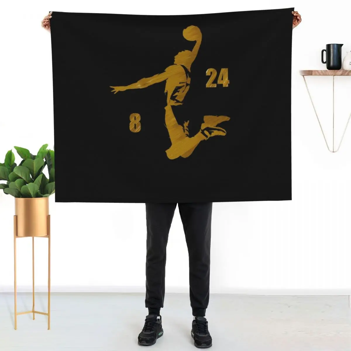

Number 8 and 24 Basketball Sport Memorial Throw Blanket Lightweight Warm Blanket for Travel Camping