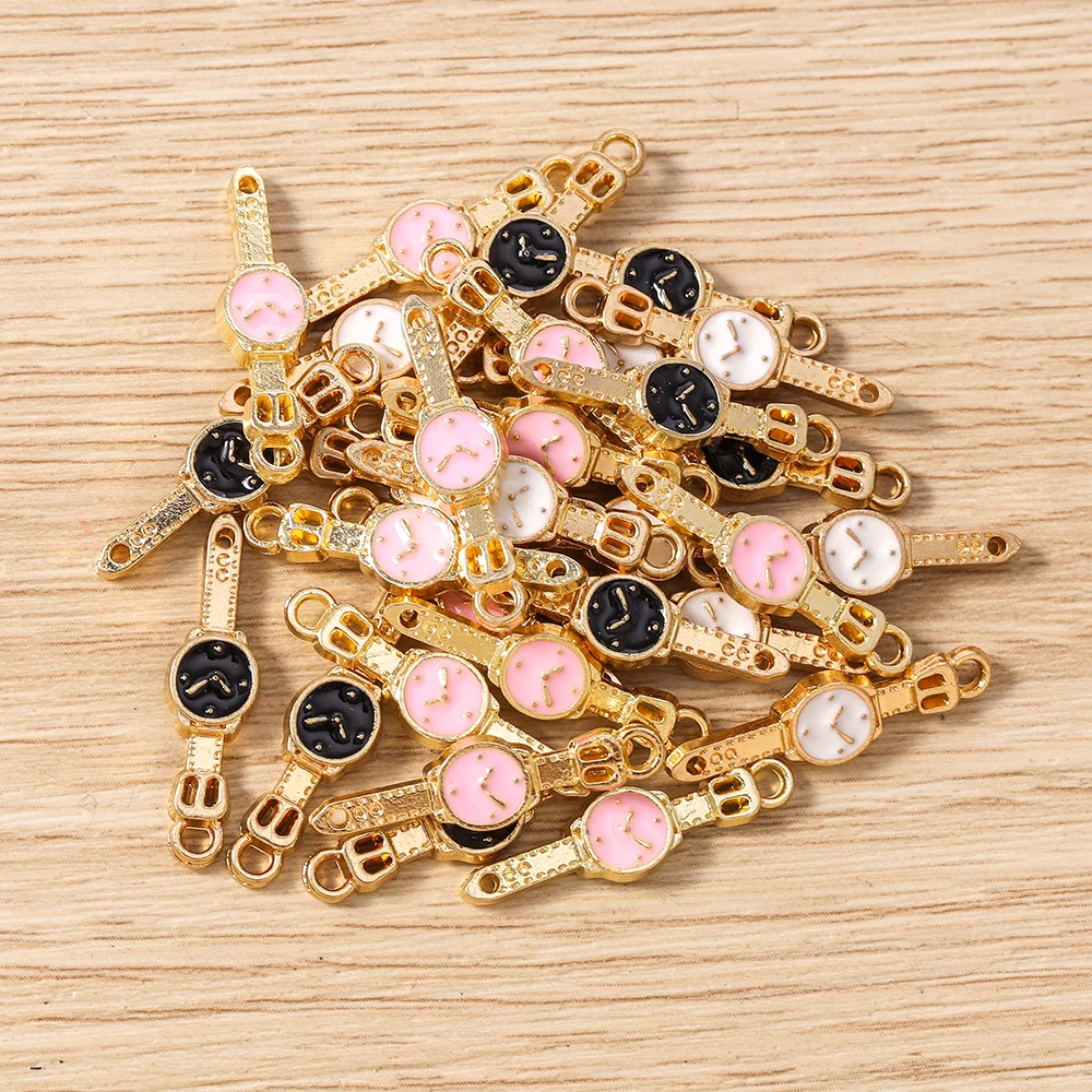 Tusember 20 Stück 6x24mm Niedliche Emaille-Armbandanhänger Uhrenanhänger für Handgemachten Schmuck Halskette Armband Ohrringe DIY Bastelzubehör – Detail 1