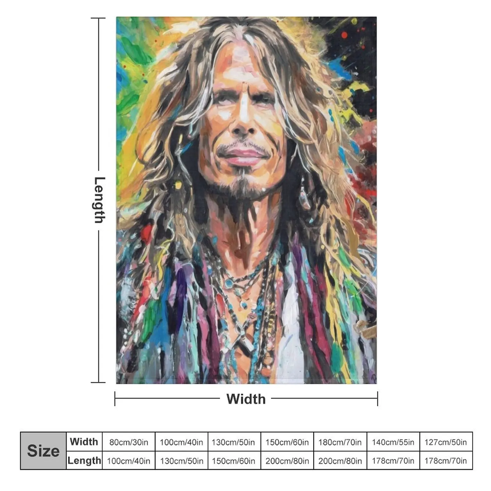 AEROSMITH STEVEN TYLER ACRYLIC SPLATTER PAINTING Throw Blanket Sofa Throw Hairys Plaid on the sofa Shaggy Blankets