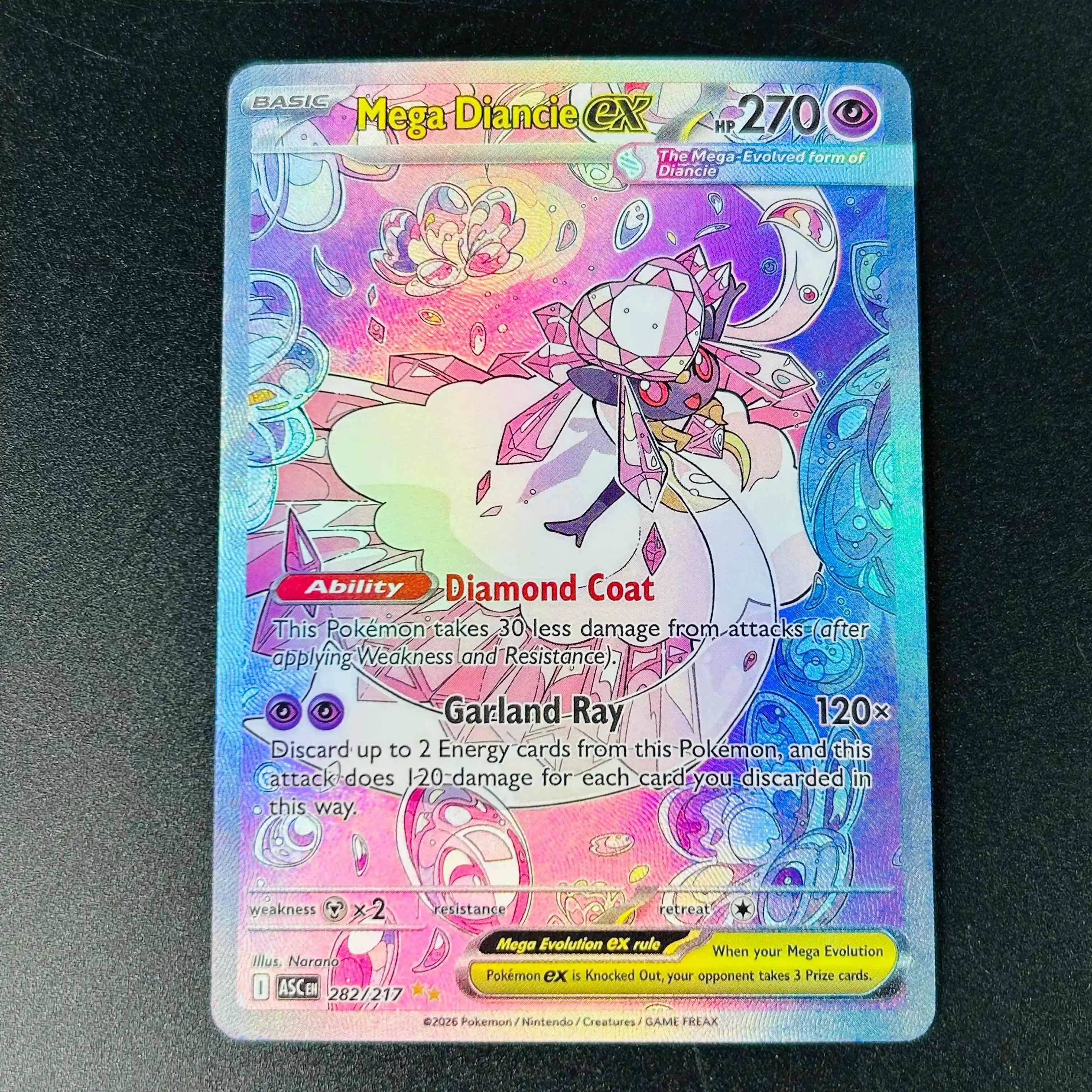 

2026 English Mega Diancie ex SAR Holo DIY Textured Card - Mint Rare Pokemon Collectible Card