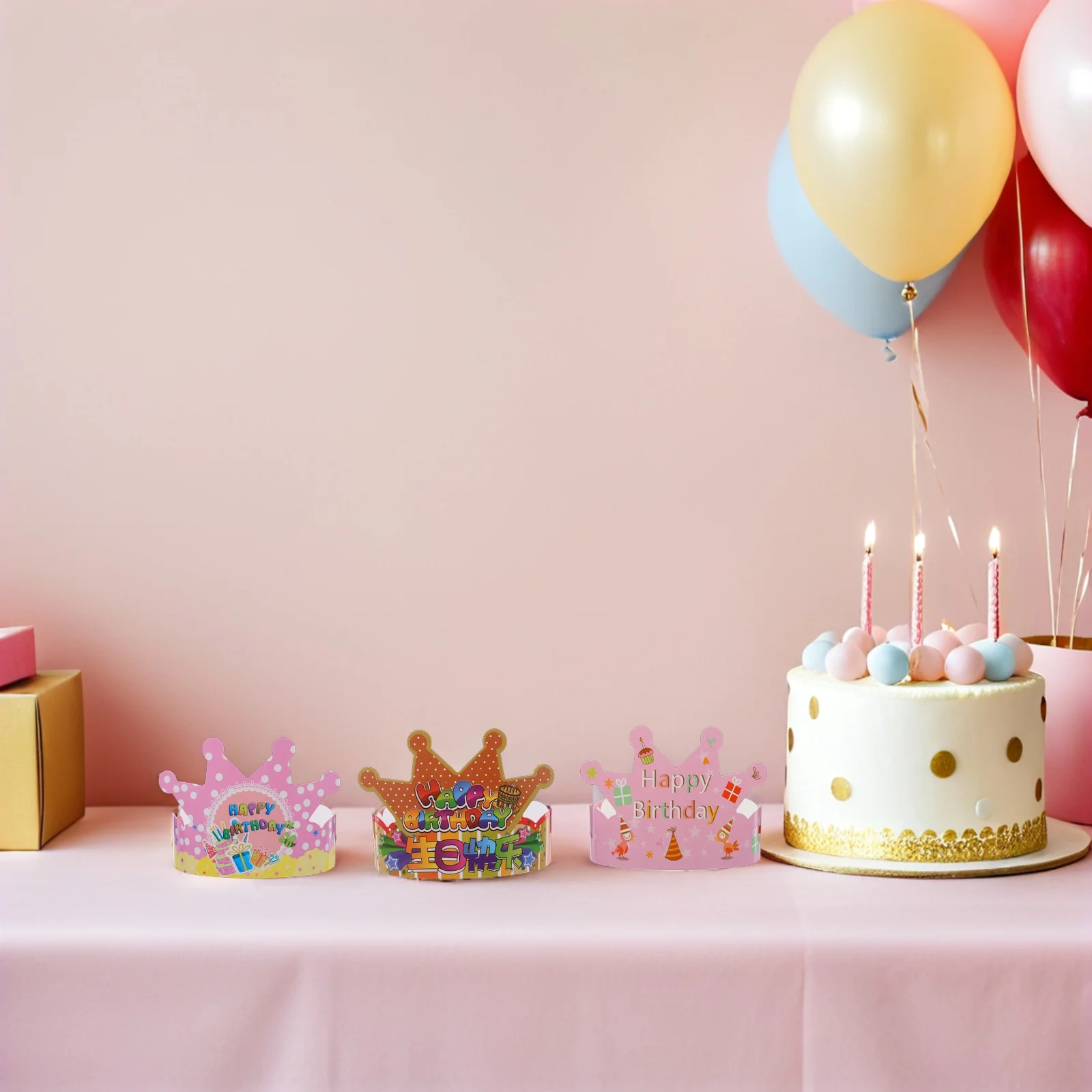 

Birthday Decorations for Girls Paper Crown Hat Hats Happy Headgear Party Crowns