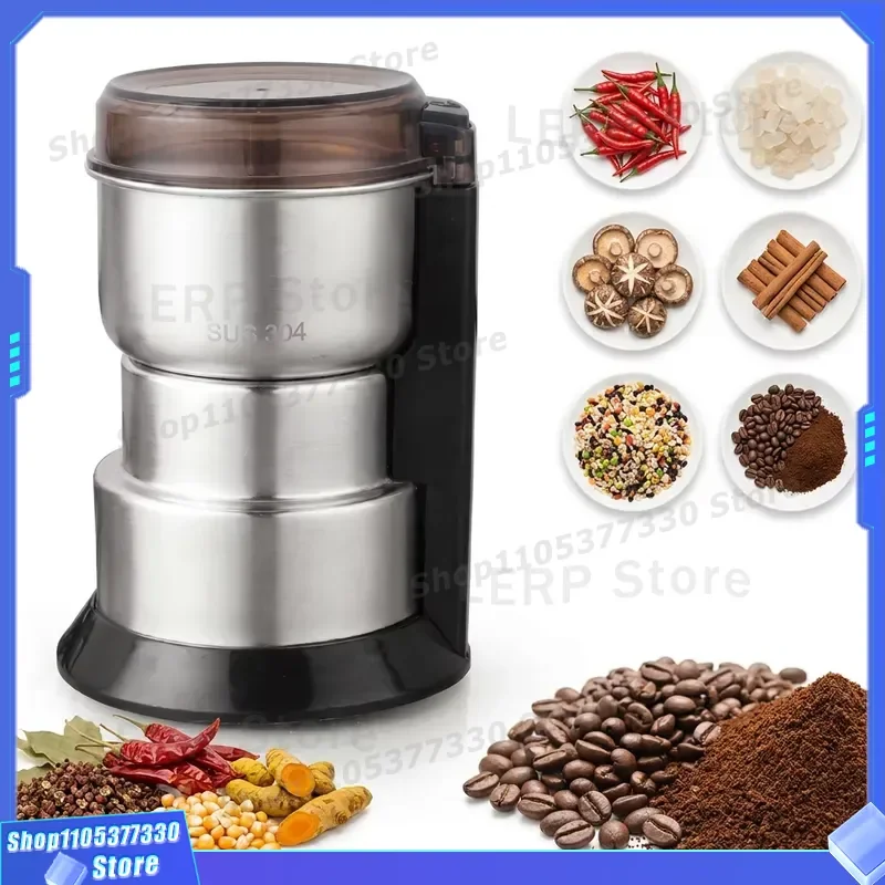 550W Electric Coffee Bean Grinder Mini Portable Automatic Household Heavy Duty Mill 100g Capacity Small Size for Home Use