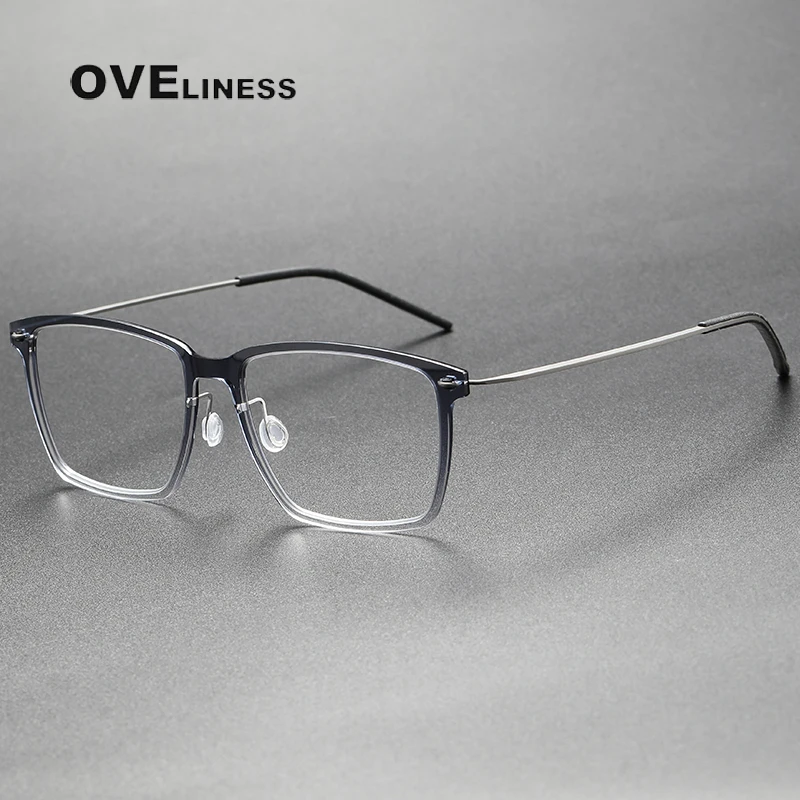 Retro square Screwless Spectacles Titanium Glasses Frame Men Women Brand Design Optical Myopia Prescription Eyeglasses frames