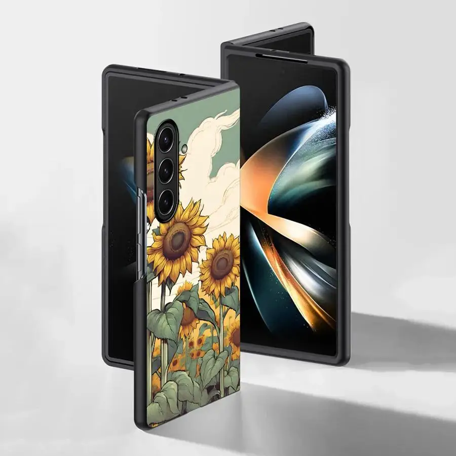 Custodia per Samsung Galaxy ZFold5 ZFold4 ZFold7 ZFold6 Z Fold 7 6 5 4 3 ZFold3 Cover posteriore per telefono Bellissimo mare di girasole