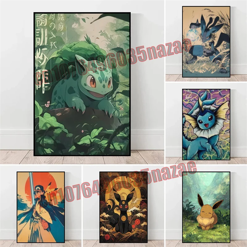 

Japanese Classic Anime Pokemon Pokémon HD High Quality Art Poster Canvas Painting Suitable for Home Decoration Children's Gifts