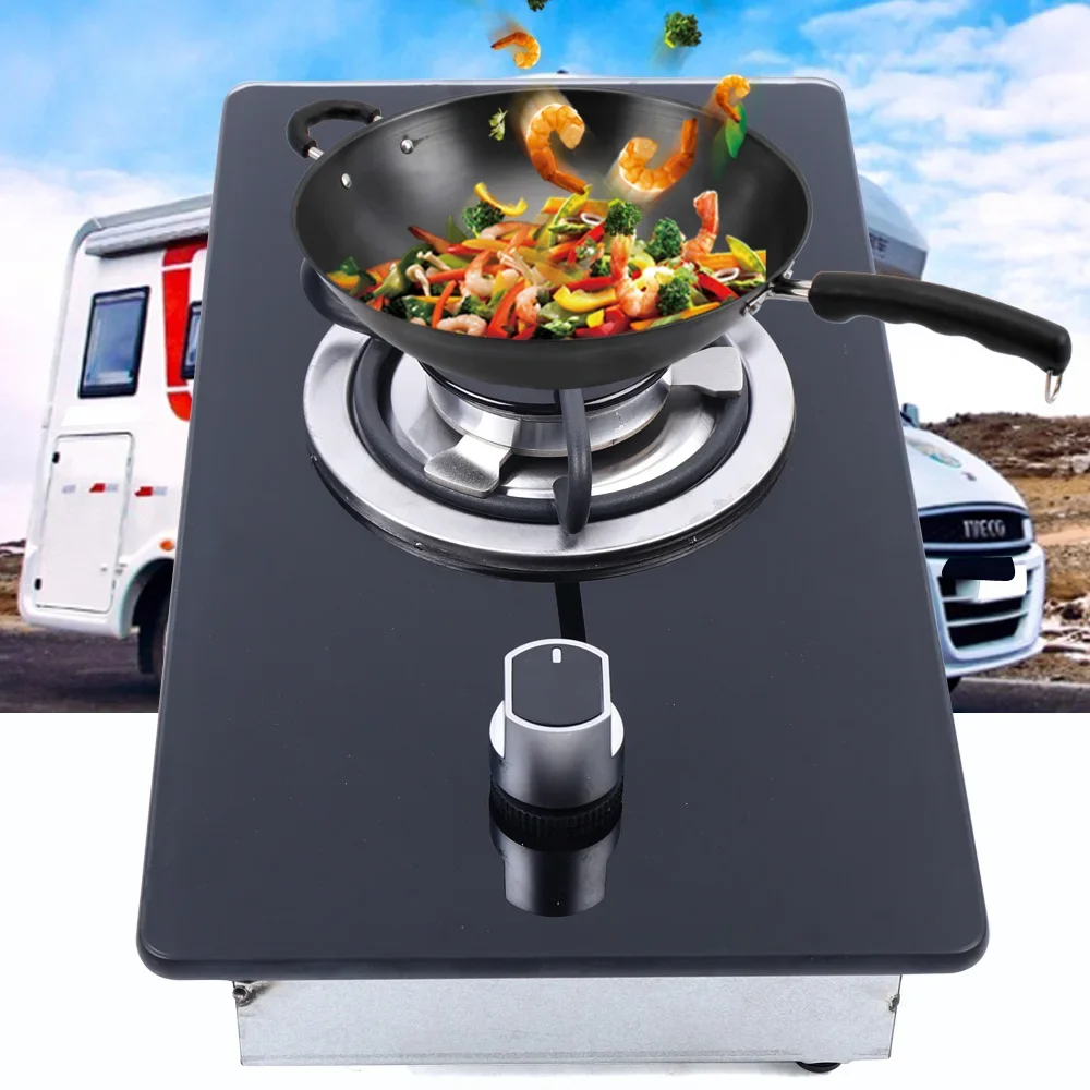 Stove Portable Camper Gas Stove Single Burner with Tempered Glass