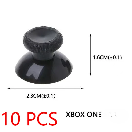 10 stuks zwarte plastic analoge duimstick, vervangingsonderdeel voor PS5/PS4/PS3/XBOX360/Xone controller, hoogwaardige duimstickkap.