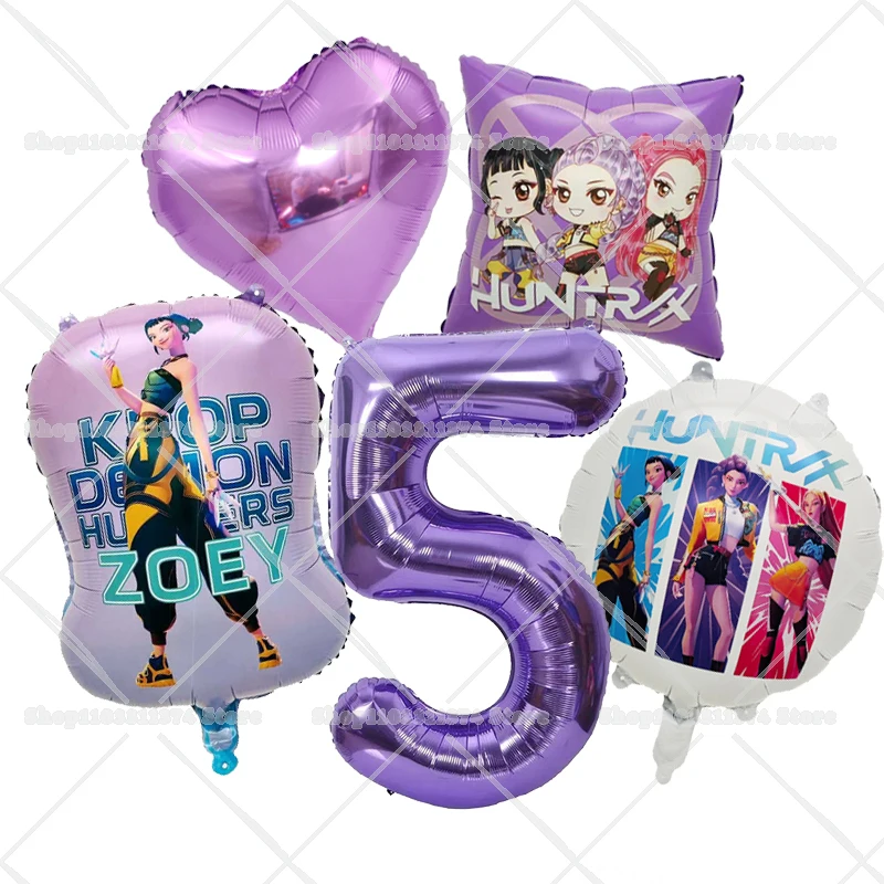 Anime Figuur Verjaardagsfeestje Decoratie Nummer Ballonnen Set Meisjes Jongens Feestartikelen Ronde Liefde Vorm Ballonnen Thuis Ornament Props