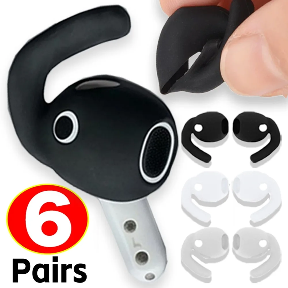 6-1Pairs for Samsung Galaxy Buds 4 Soft Silicone Eartips Cap Earhooks Earbuds Protective Cover Anti Slip Sports Ear Hook Ear Tip
