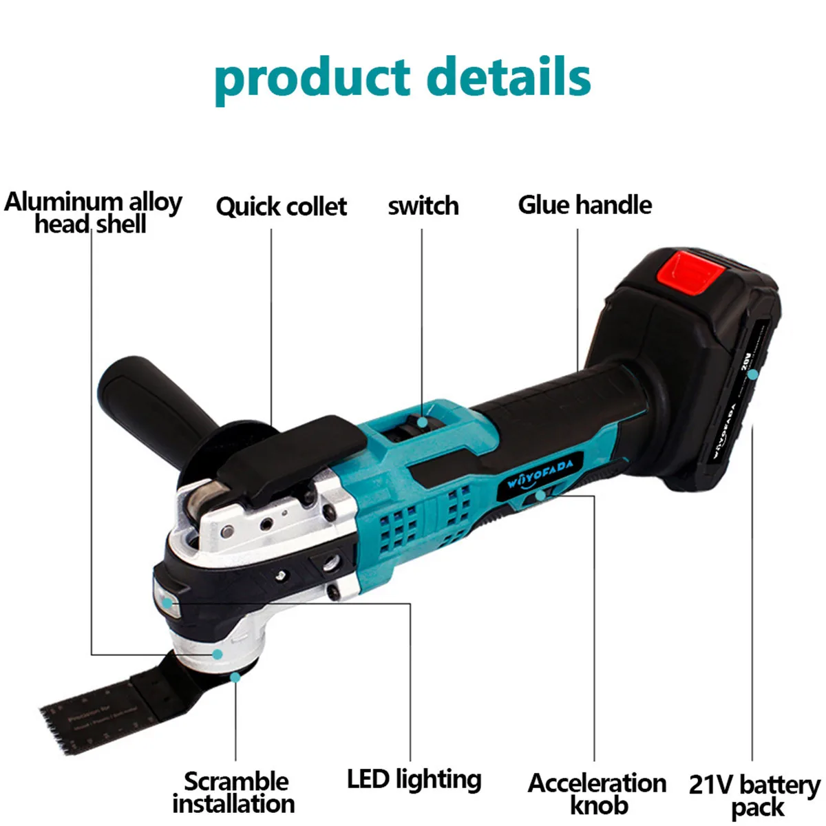 Brushless Multifunction Tool Oscillating Multi-Tools Electric Home Decoration Trimmer Electric Saw for Makita 18V Battery