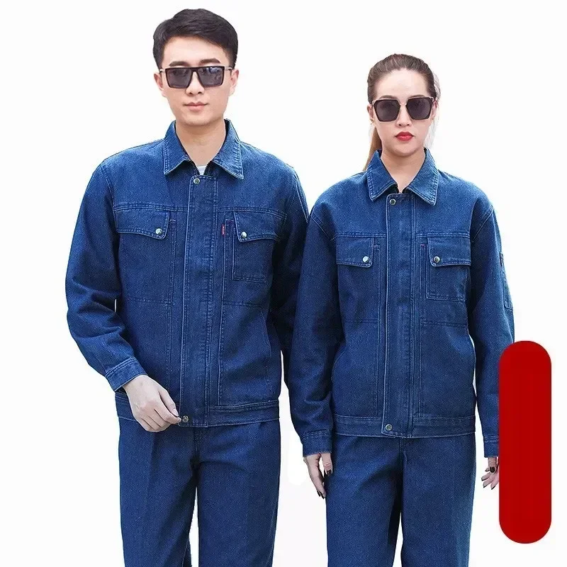 

Wear Durable Working Workshop Worker Denim Safety Coveralls Welder Suit Workwear Electrical Uniforms Welding Clothing Resistant