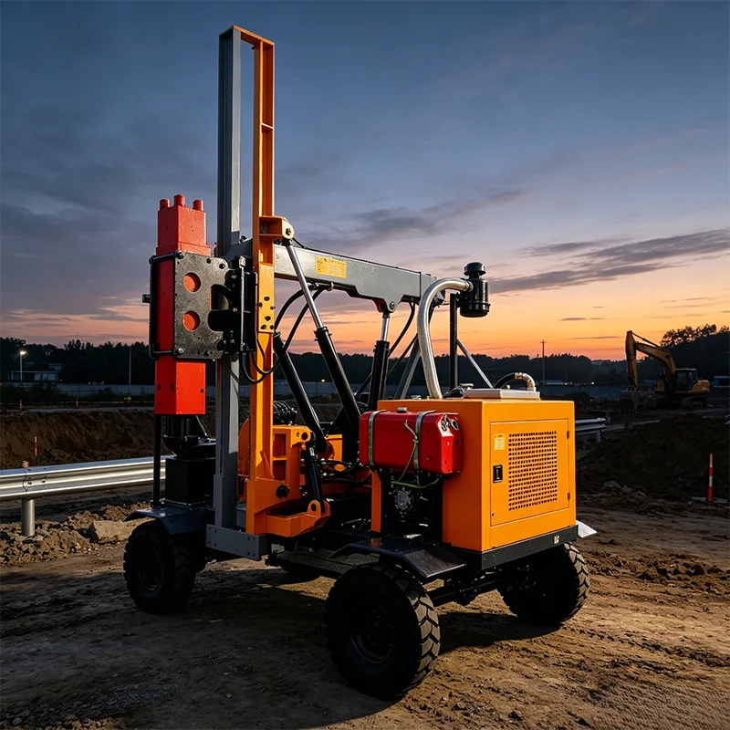 Bridge Road Special Guardrail Pile Driver Stable Machine For Traffic Safety Barrier Construction