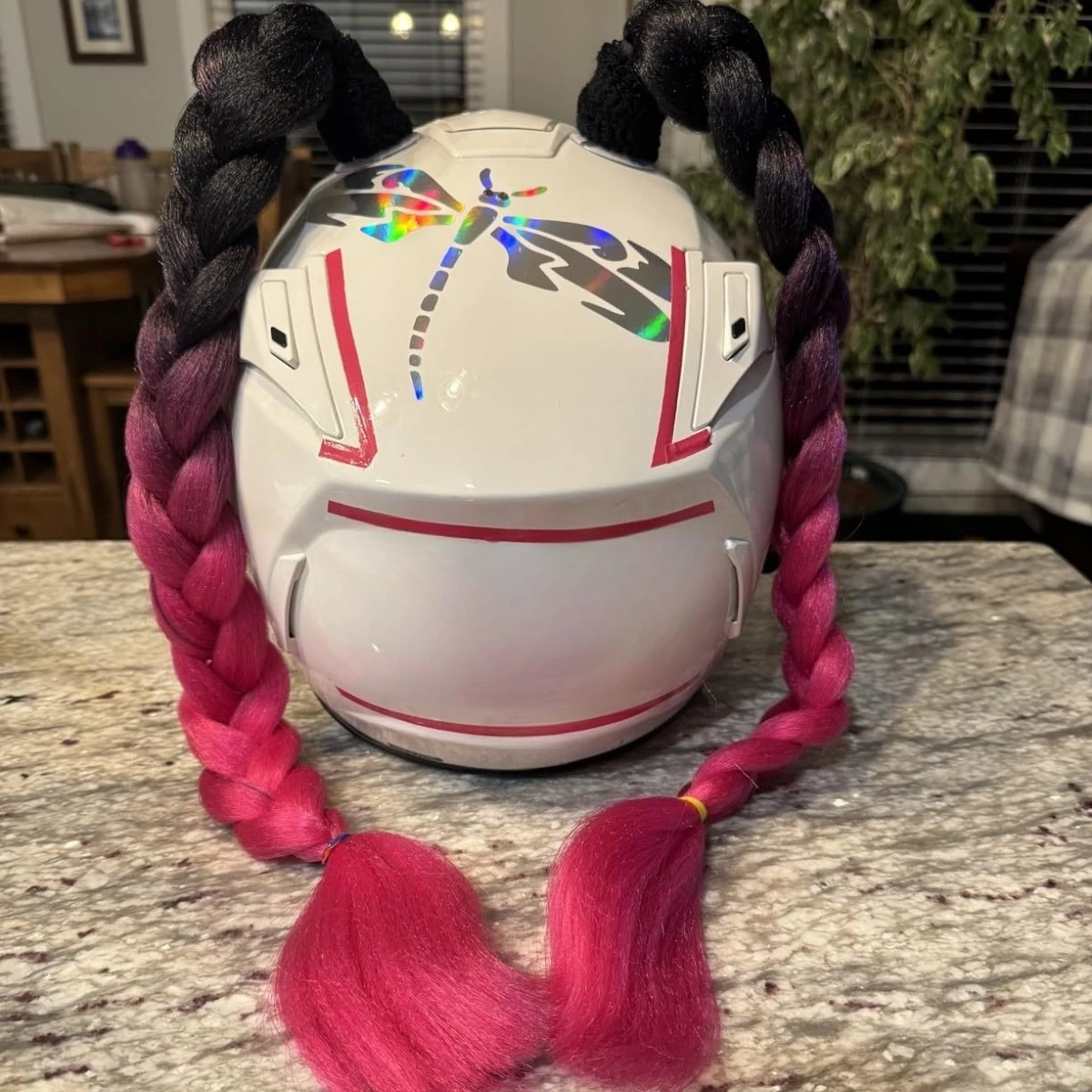 Ponytail Dreadlocks Braids Hot‑Selling Helmet Decor Accessory Creative Styling Ornament for Motorcycle Helmet Modification