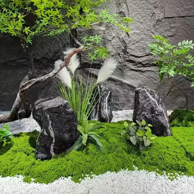100 cm * 100 cm künstlicher Moos-Teppich, Aquascape, bionischer Rasen, künstliches Moos, Mikrolandschaftsgestaltung, Rasen, Bonsai, Topfpflanzen, Pflasterung – Detail 4